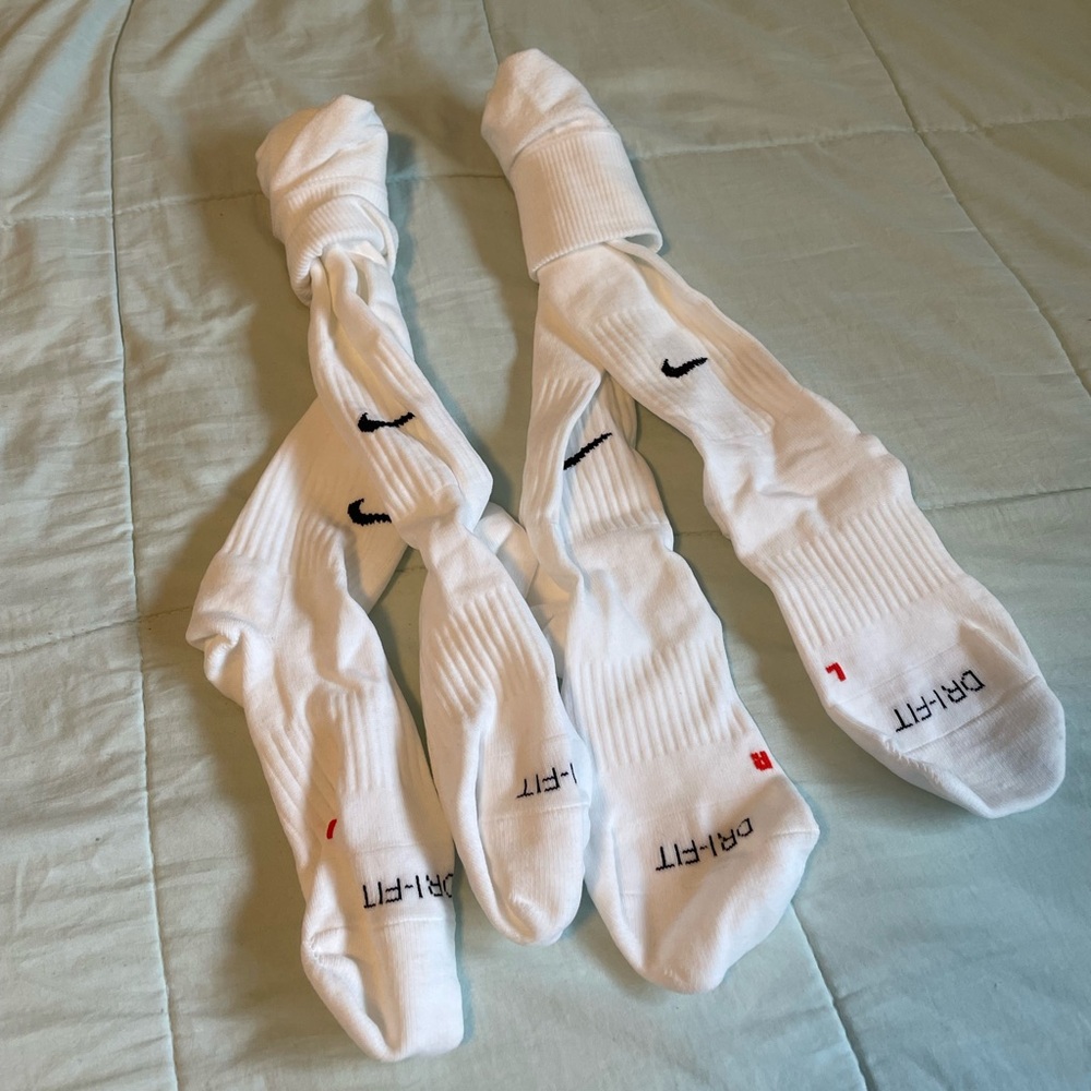 White Nike Soccer Socks